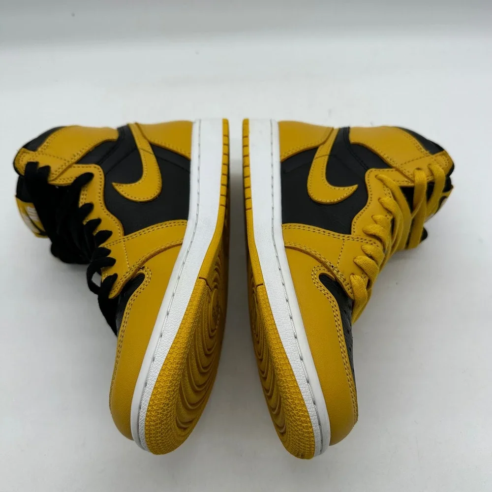 Nike 555088-701 Mens Size 7 Air Jordan 1 Retro High OG Pollen Black Yellow Shoes